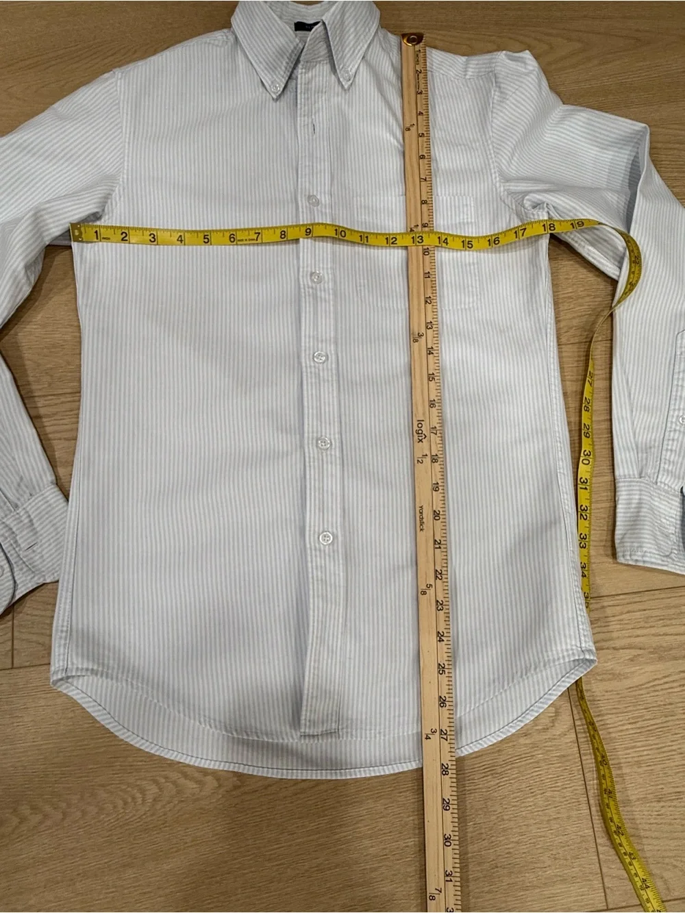 J.Crew Flex Oxford Slim Fit Button Down Shirt Blue Stripe XS